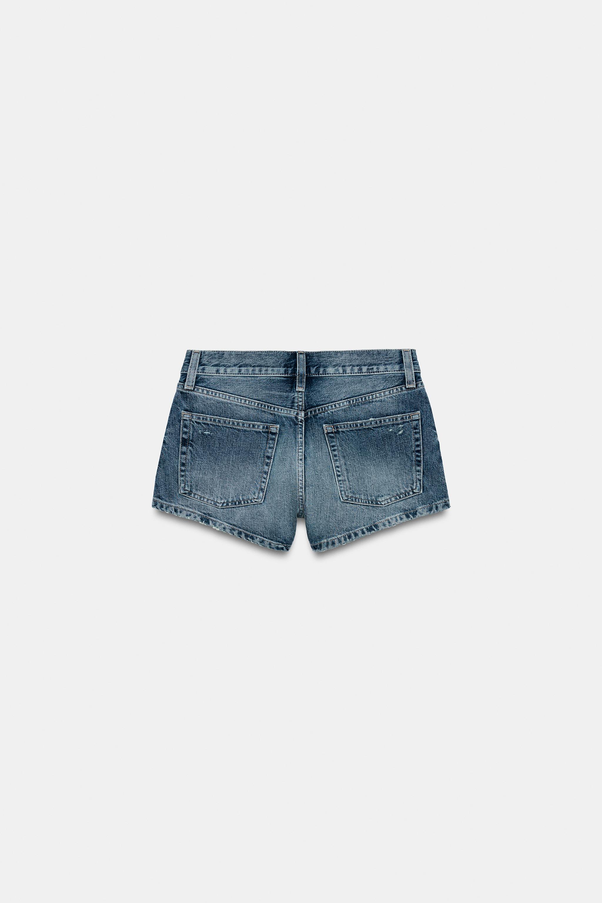 SHORT MINI DENIM TRF INCURVÉ TAILLE HAUTE